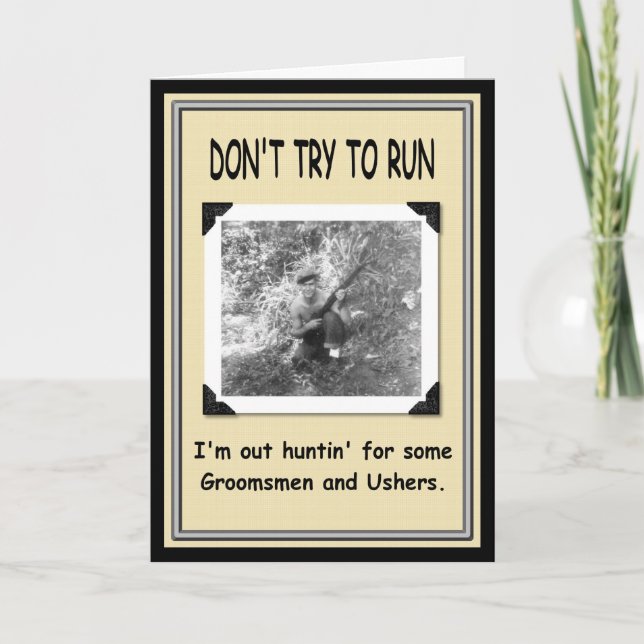 Jagd nach Trauzeuge / Usher ? Einladung (Vorderseite)