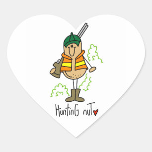 Jagd-Nuss-T-Shirts und Geschenke Herz-Aufkleber