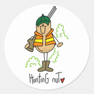 Jagd-Nuss-T-Shirts und Geschenke Runder Aufkleber