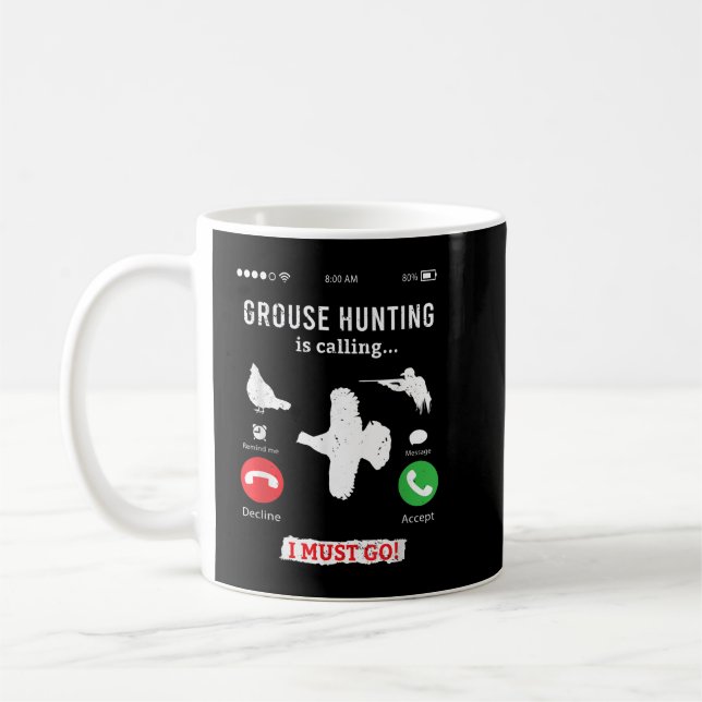Jagd Ruffed Grouse Vogel- lustige Telefongespräche Kaffeetasse (Links)