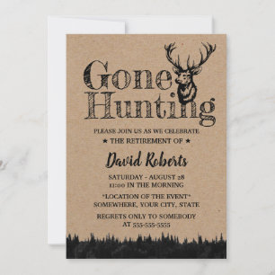 Jagd Rustikales Kraft-Ruhestand-Party Einladung
