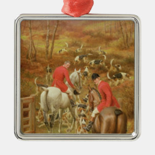 Jagd Scene, 1906 Silbernes Ornament