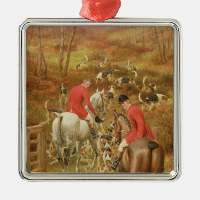 Jagd Scene, 1906 Silbernes Ornament (Vorne)