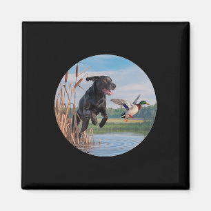 Jagd Schwarzer Labrador Labrador Hunde Jagd Enten. Magnet