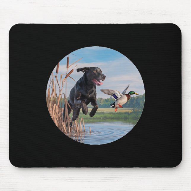 Jagd Schwarzer Labrador Labrador Hunde Jagd Enten. Mousepad (Vorne)