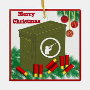 Jagd Shooting Sports Ammo kann frohe Weihnachten Keramikornament