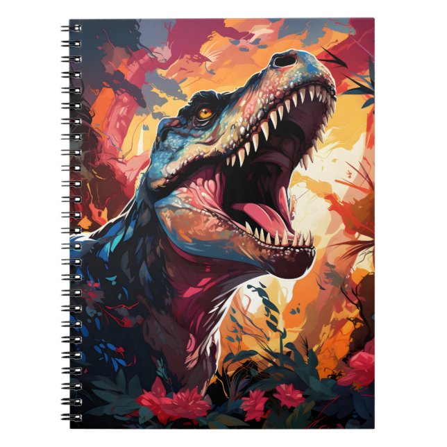 Jagd T-rex Prähistorische Tier Favorit Dinosaurier Notizblock (Vorderseite)