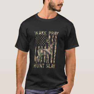 Jagd-Tarnung Amerikanische Flagge Hirschjäger Wach T-Shirt
