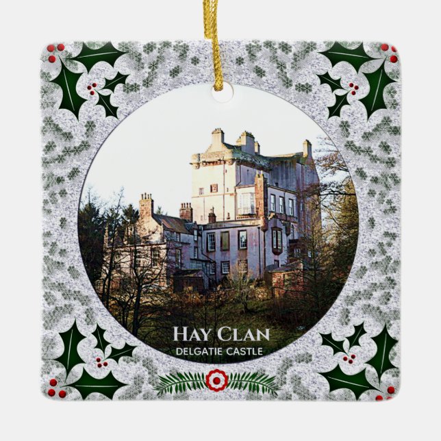 Jagd Tartan Scottish Hay Clan Castle Xmas Keramikornament (Vorderseite)