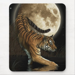Jagd Tiger & Vollmond Wildlife Mousepad