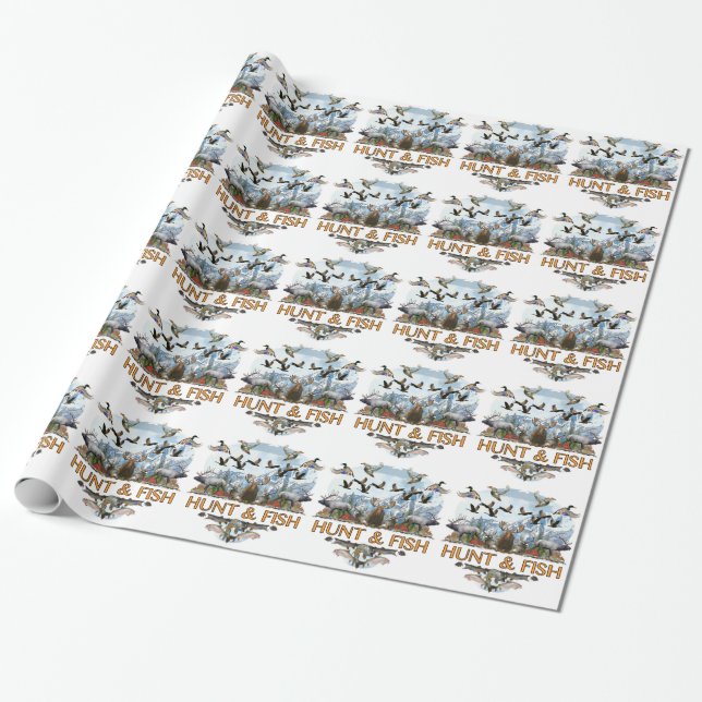 Jagd und Fische Geschenkpapier (Ungerollt)