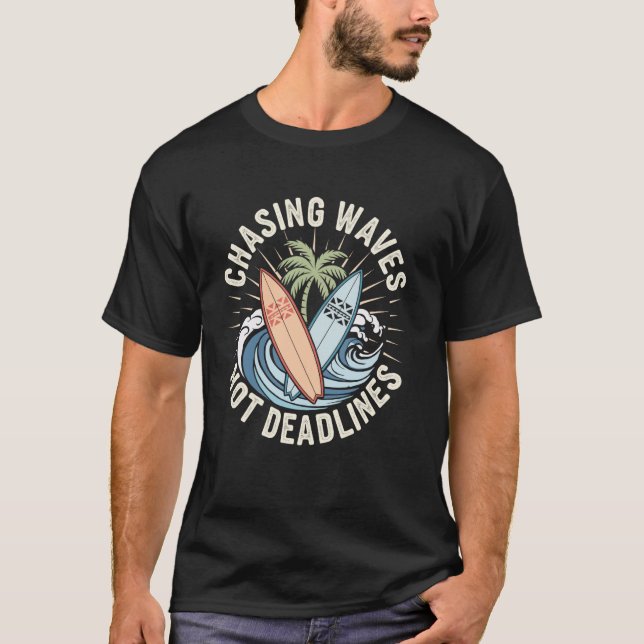 Jagd Wellen nicht verzögert Funny Surfsurfer S T-Shirt (Vorderseite)