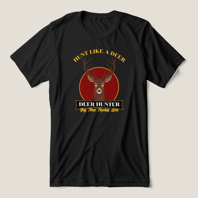 Jagd wie ein Hirsch Tri-Blend Shirt (Design Vorderseite)