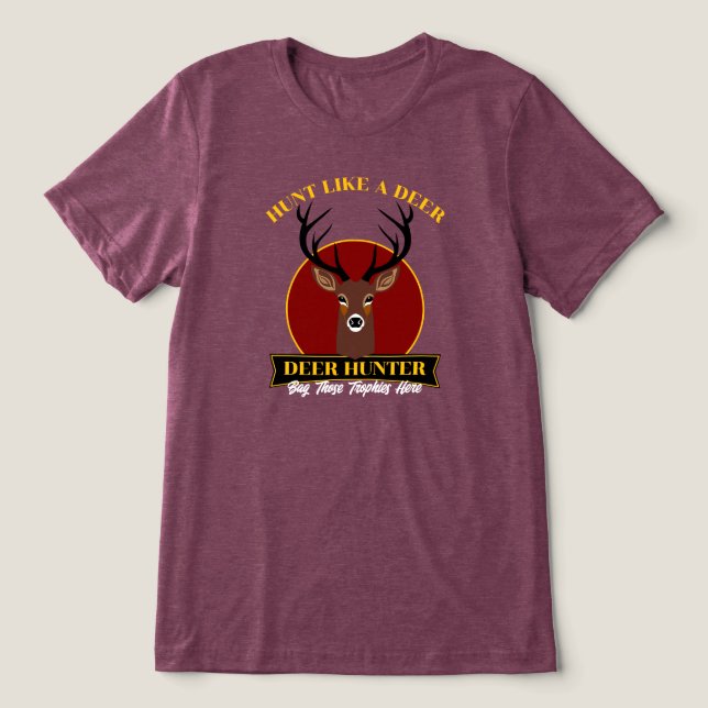 Jagd wie ein Hirsch Tri-Blend Shirt (Design Vorderseite)