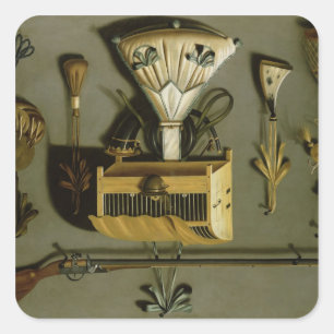 Jagdausrüstung Quadratischer Aufkleber