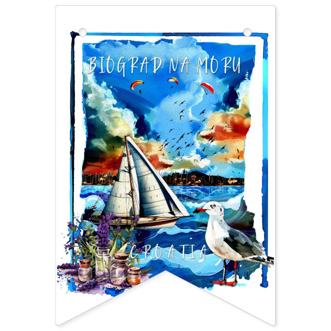 Jagdbanner - Biograd na Moru Wimpelkette (Erste Fahne)