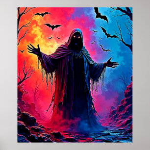 Jagddämon im Schatten-Design geschlossen Poster