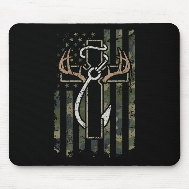Jagdfait - Christlicher Jäger Fischer Mousepad (Vorne)