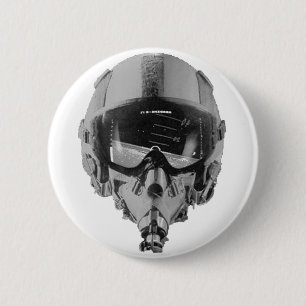 Jagdflieger-Sturzhelm und Höhenmesser Button