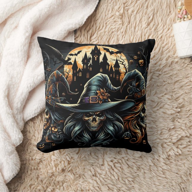 JagdHexen sammeln sich unter Vollmond Kissen (Decke)