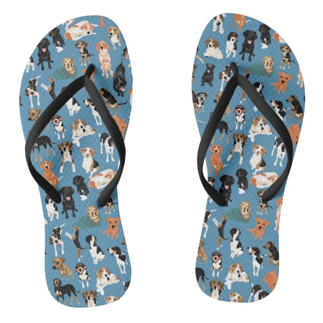 Jagdhund-Bezirk drehen Reinfälle um Flip Flops (Fußbett)