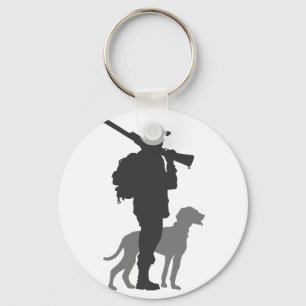 Jagdhund mit Jäger - Farbe wählen Schlüsselanhänger