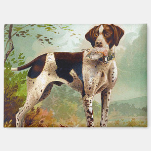 Jagdhund mit Vogel im Maul Magnet