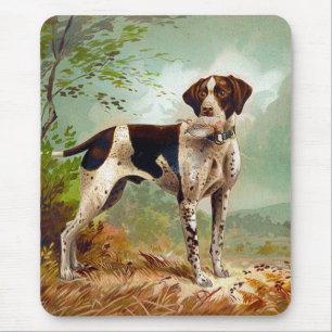 Jagdhund mit Vogel im Maul Mousepad