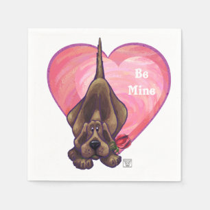 Jagdhund-Valentinstag Serviette