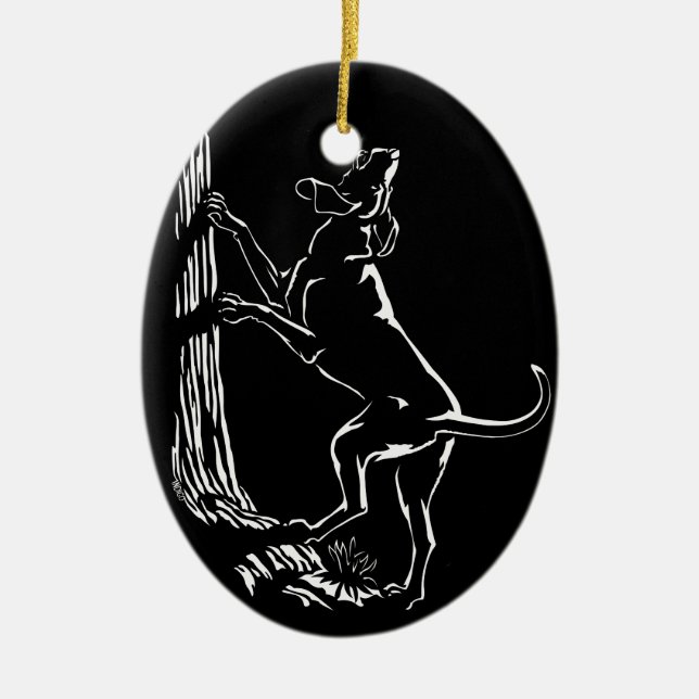 Jagdhund-Verzierungs-Jagd-Hundekunst-Dekoration Keramik Ornament (Vorne)