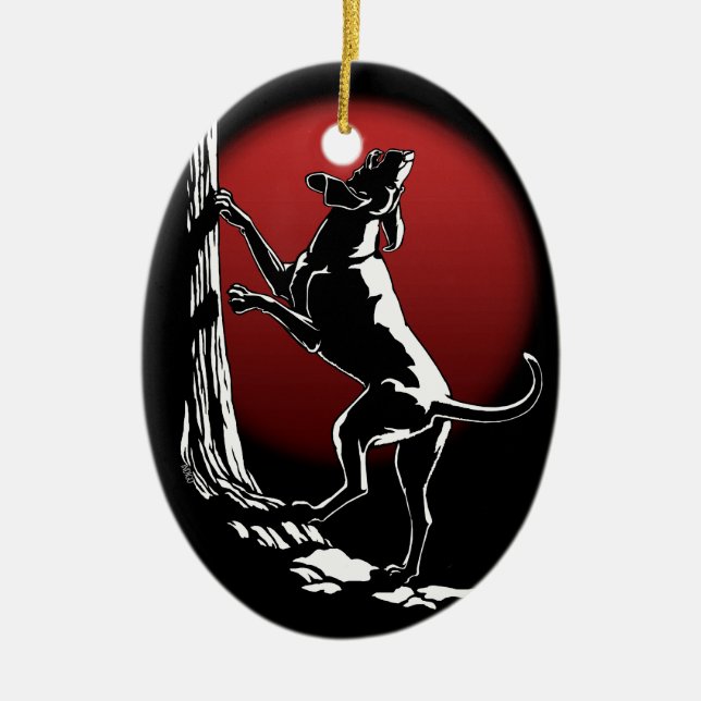 Jagdhund-Verzierungs-kundenspezifische Keramikornament (Vorne)