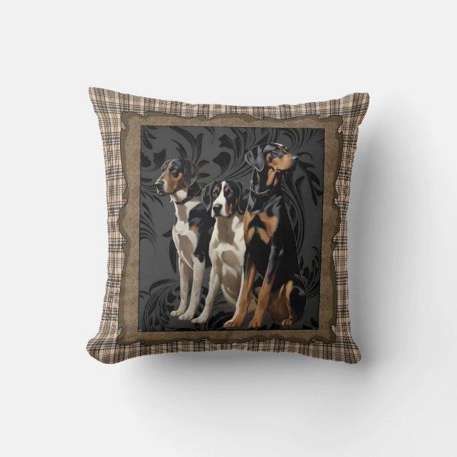 Jagdhunde auf karierten kissen (Vorderseite)