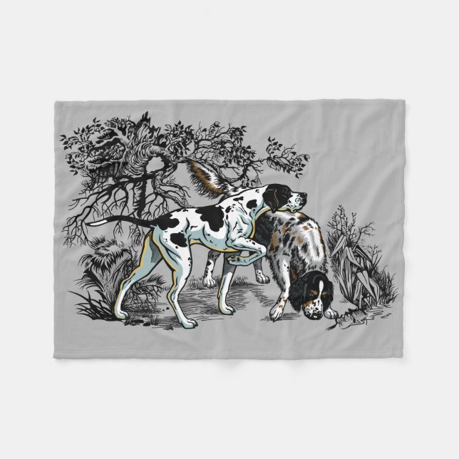 Jagdhunde Fleecedecke (Vorderseite (Horizontal))