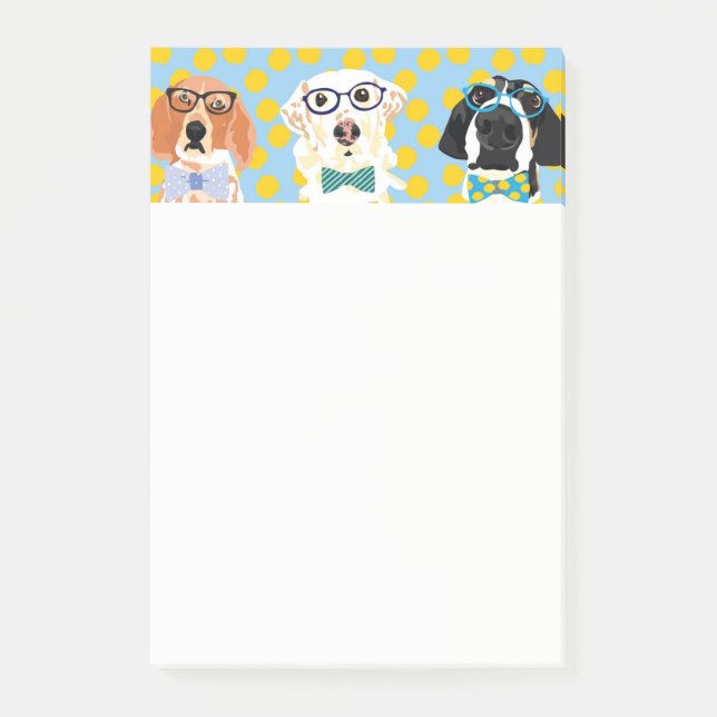 Jagdhunde in den Glas-Anmerkungen Post-it Klebezettel (Vorderseite)