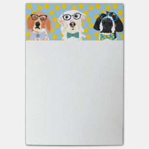Jagdhunde in den Glas-Anmerkungen Post-it Klebezettel