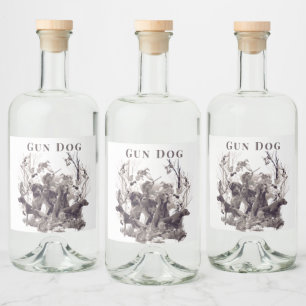 Jagdhunde , Rüden, Jagdsaison Alkoholflaschenetikett