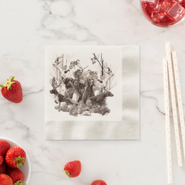 Jagdhunde, Rüden, Jagdsaison Serviette (Beispiel)