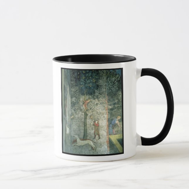 Jagdhunde und -männer, die einen Baum klettern Tasse (Rechts)