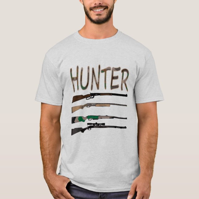 Jagdillustrierung, T - Shirt von Männern, Jägern, (Vorderseite)