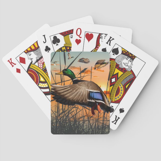 Jagdkarten für Enten, fliegender Mallard Spielkarten (Rückseite)