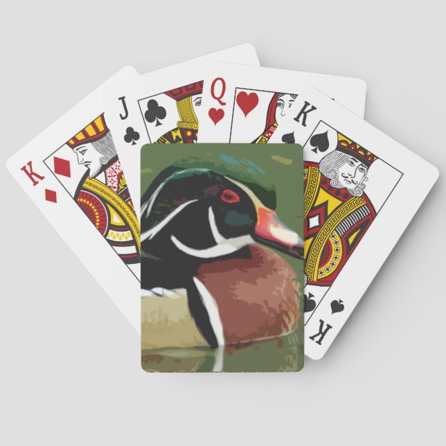 Jagdkarten für Enten, Holzente Spielkarten (Rückseite)
