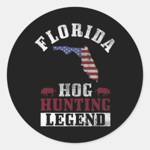 Jagdlegende Florida für die Jagd auf Rinder Runder Aufkleber