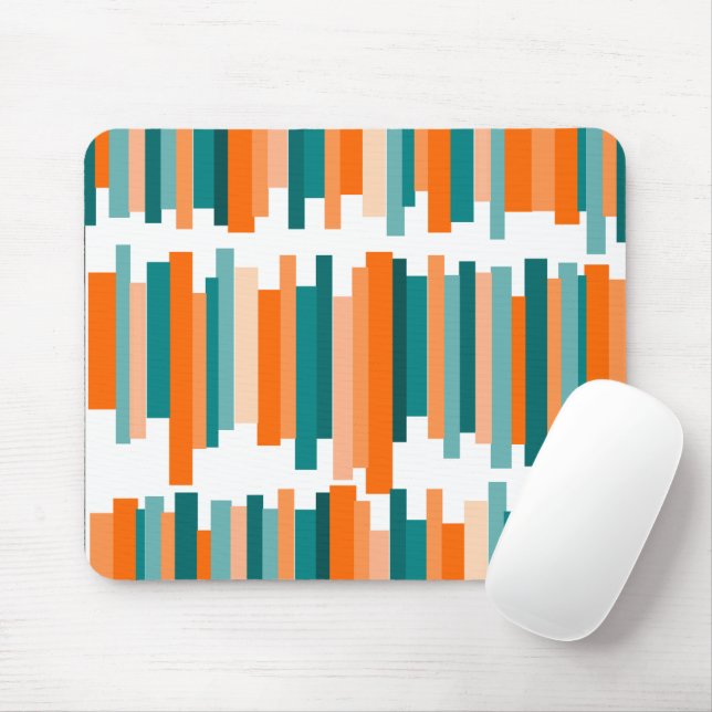 Jagdlinien - Aquamarin und Orange Mousepad (Mit Mouse)