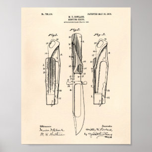 Jagdmesser 1903 Patent Art Old Peper Poster