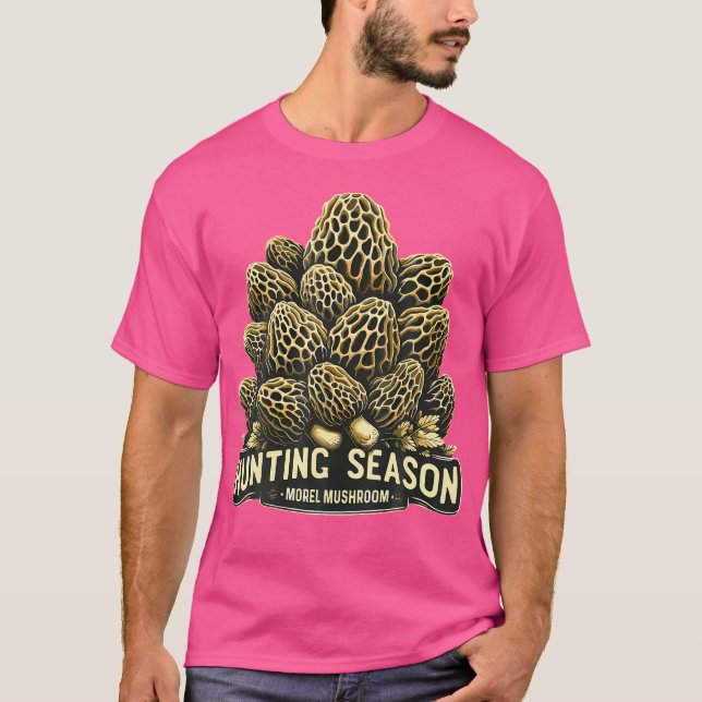 Jagdsaison Morel Mushroom Futter T-Shirt (Vorderseite)