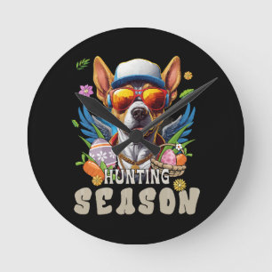 Jagdsaison Reh Ostern Osterei Runde Wanduhr