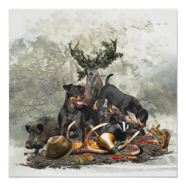 Jagdschrecker, Deutscher Jagdterrier Poster (Vorderseite)