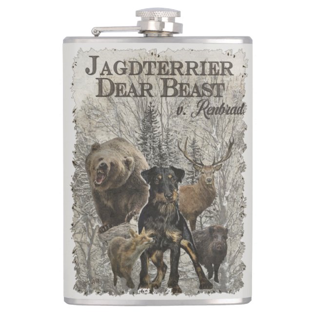 Jagdschrecker, Liebes Tier / Renbrad Coffee Tasse Flachmann (Vorderseite)