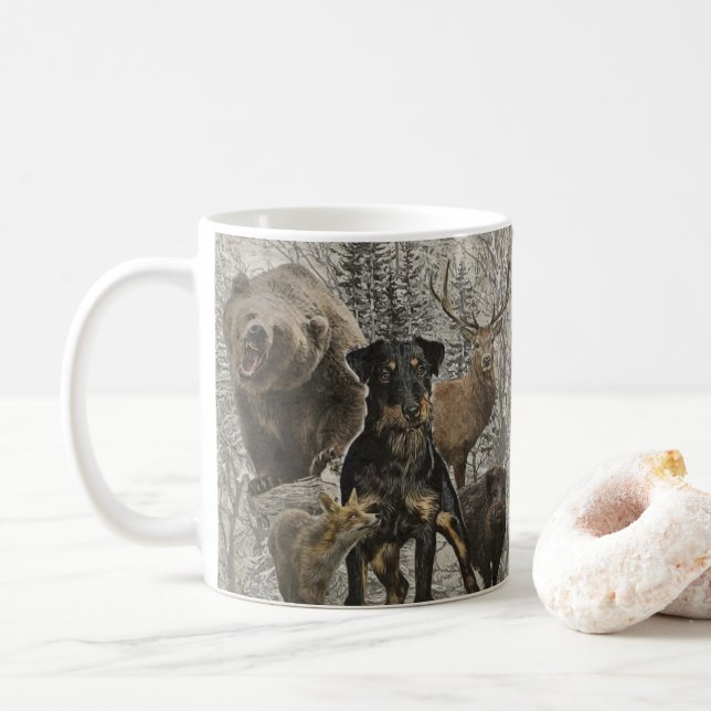 Jagdschrecker, Liebes Tier / Renbrad Paperweight P Kaffeetasse (Mit Donut)