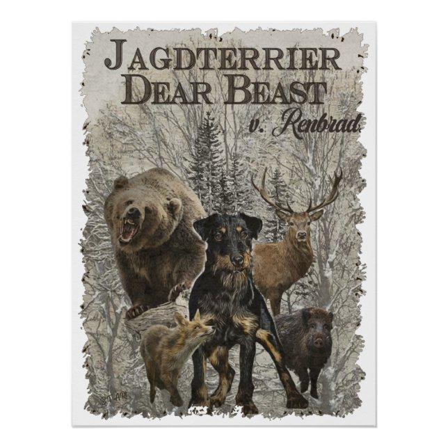 Jagdschrecker, Liebes Tier / Renbrad Paperweight P Poster (Vorderseite)